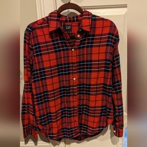 Two womens Old Navy button up flannels